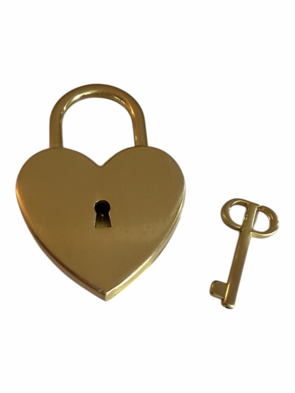 Christian Dior Heart Lock & Key Collectible Gold Tone Rare w Original Box - Picture 4 of 7